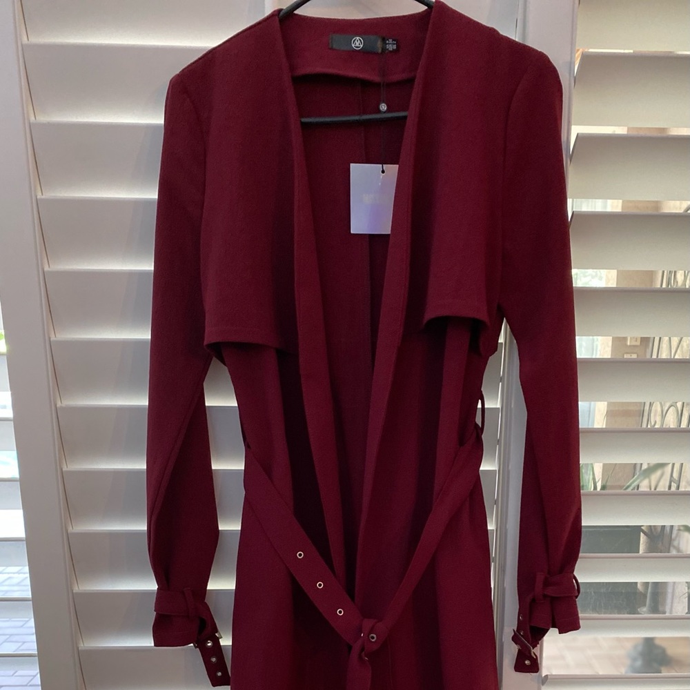 Missguided lightweight duster/coat.Burgundy.